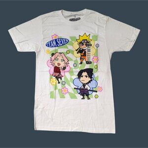 Naruto Shippuden Team 7 Graphic T-Shirt Chibi Anime Y2K Kawaii Streetwear Size M